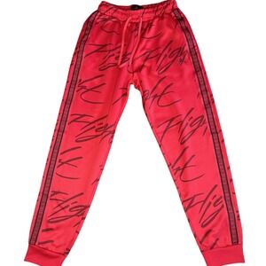 Jordan‎ Flight All-Over Script Joggers Red Black Men's M Side Tape Tapered